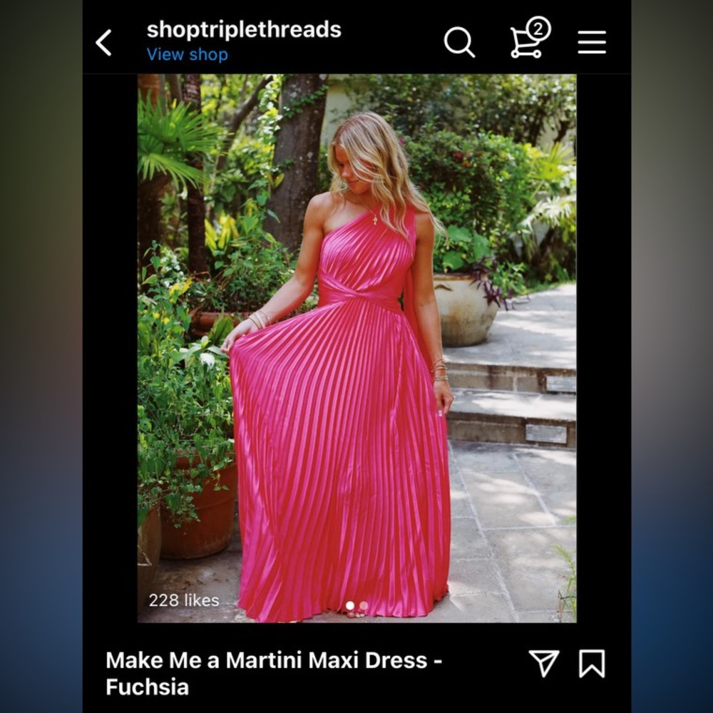 NWT Make me a martini maxi dress-fushia